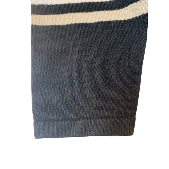 Christopher & Banks Sweater L Vest Set Striped Black Tan White Cardigan Button - Picture 6 of 10